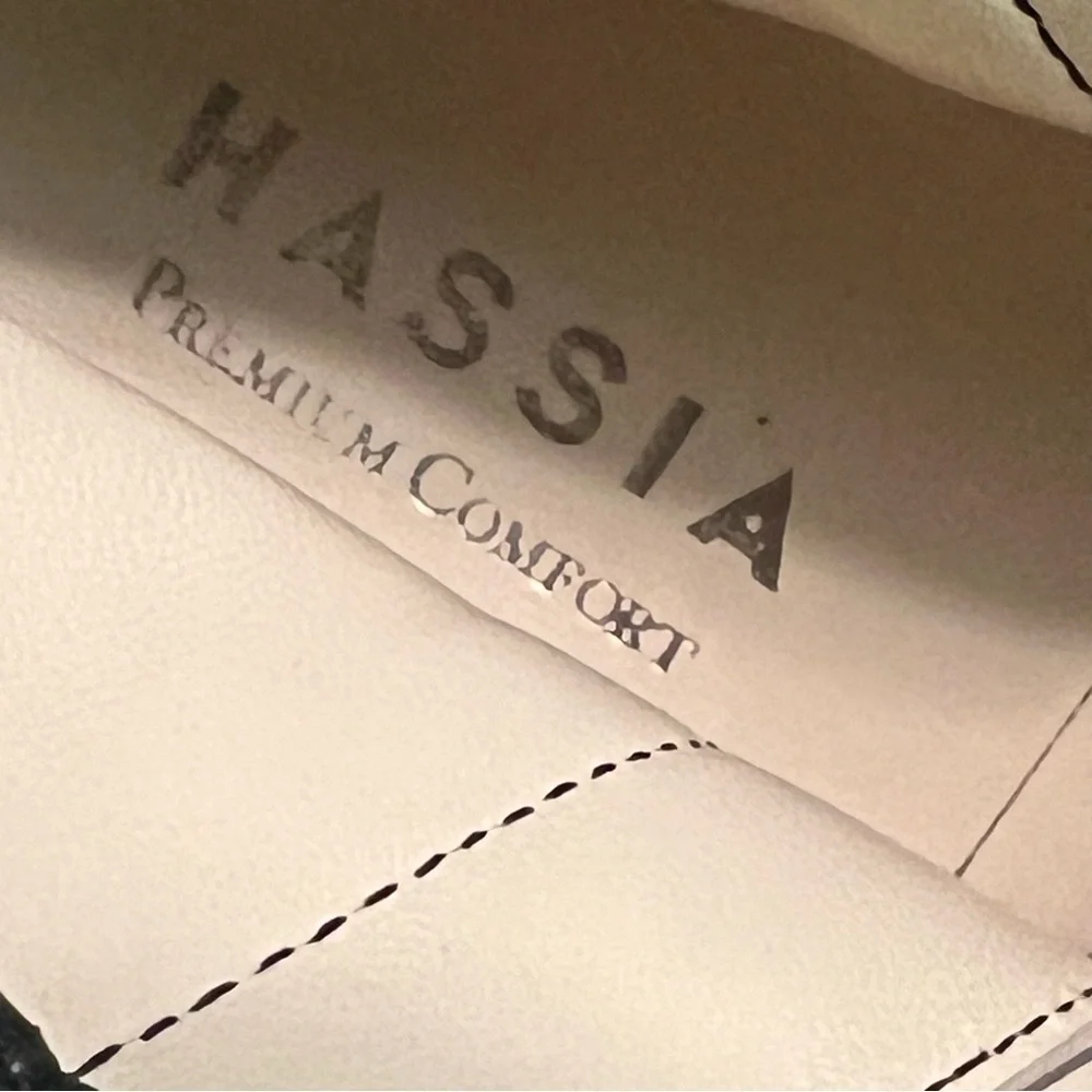 Hassia Toledo Ankle Boots Black Suede Silver Stud‎ Zip Premium Comfort Size 7W